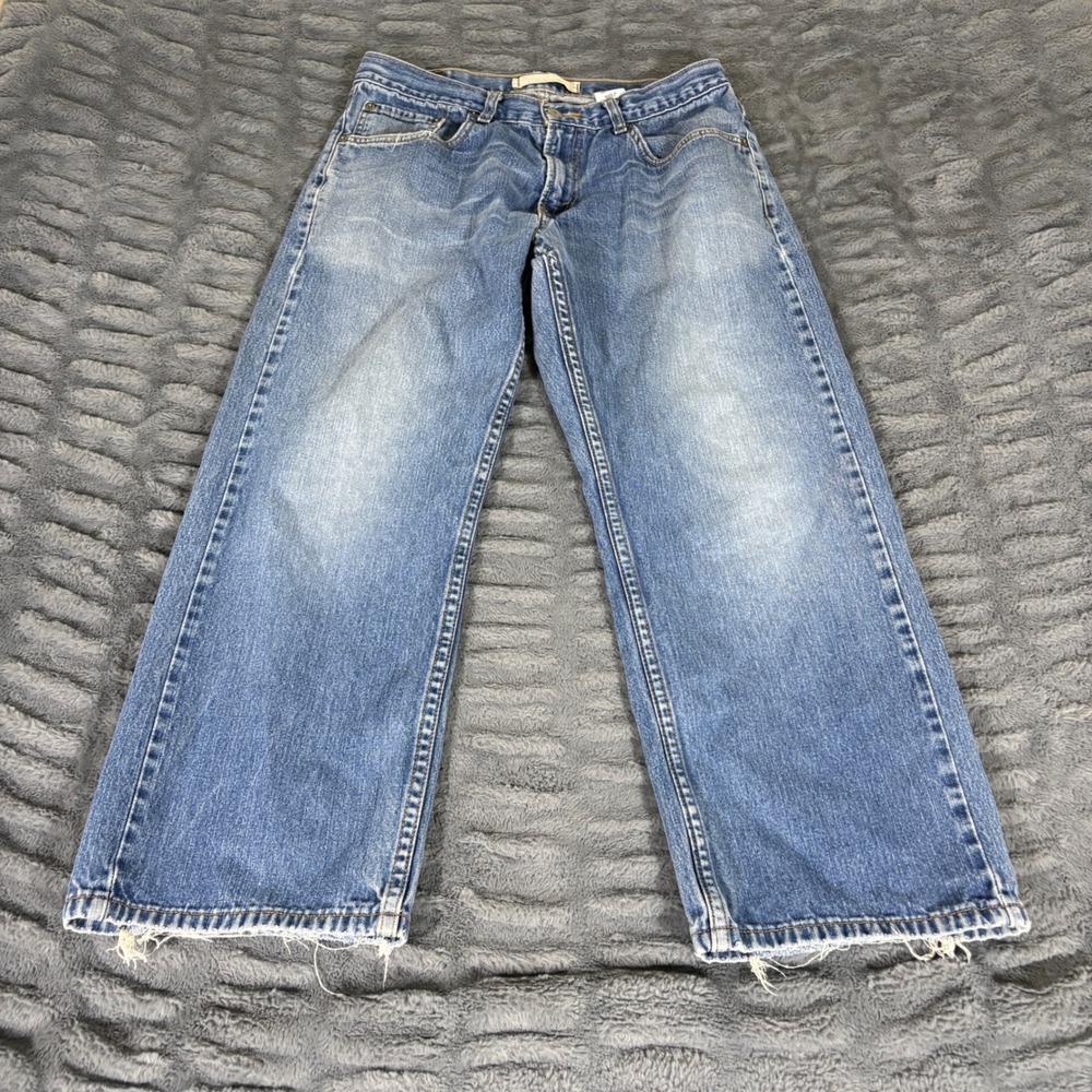 Levis 569 Loose Straight Jeans Kids 12 Husky Blue Denim Baggy Y2K W32 L27